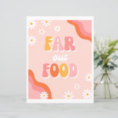 Far out Food Sign | Groovy Party Sign (Stehend Vorderseite)
