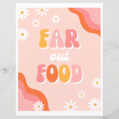 Far out Food Sign | Groovy Party Sign (Vorderseite)