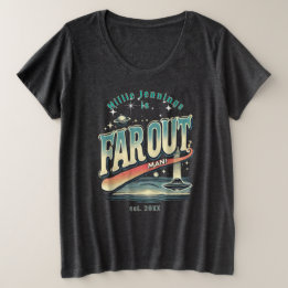 Far Out Man Personalisiertes Retro 70er Vintage Große Größe T-Shirt