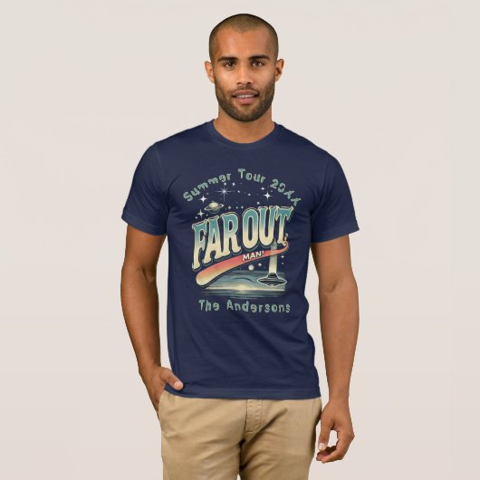 Far Out Man Retro 60er Slogan Personalisierte Fami T-Shirt (Vorne ganz)