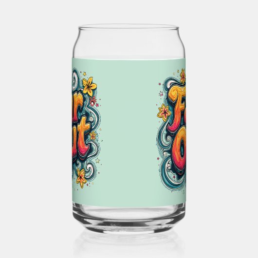 Far Out Retro 70er Psychedelic Groovy Hippie Dosenglas (Links)