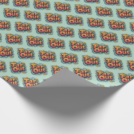 Far Out Retro 70er Psychedelic Groovy Hippie Geschenkpapier (Ecke)