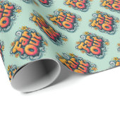Far Out Retro 70er Psychedelic Groovy Hippie Geschenkpapier (Rolleneckpunkt)