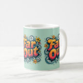 Far Out Retro 70er Psychedelic Groovy Hippie Kaffeetasse (VorderseiteRechts)