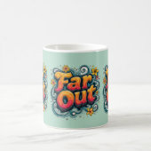 Far Out Retro 70er Psychedelic Groovy Hippie Kaffeetasse (Mittel)