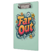 Far Out Retro 70er Psychedelic Groovy Hippie Klemmbrett (Links)