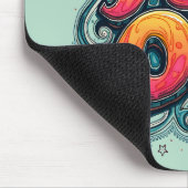 Far Out Retro 70er Psychedelic Groovy Hippie Mousepad (Ecke)