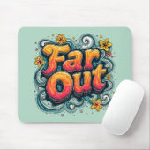 Far Out Retro 70er Psychedelic Groovy Hippie Mousepad (Mit Mouse)