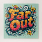 Far Out Retro 70er Psychedelic Groovy Hippie Puzzle (Vertikal)