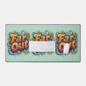 Far Out Retro 70er Psychedelic Groovy Hippie Schreibtischunterlage (Tastatur & Maus)