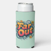 Far Out Retro 70er Psychedelic Groovy Hippie Selters Dosenkühler (Seltzer Rückseite)
