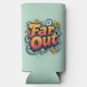 Far Out Retro 70er Psychedelic Groovy Hippie Selters Dosenkühler (Rückseite)