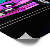 Far Out Synth 80's Sportscar Poster (Ecke)
