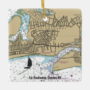 Far Rockaway Queens NY Chart Keramikornament