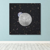 Far Side of the Moon Earth Starry Sky Leinwanddruck (Insitu (Holzboden))
