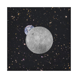Far Side of the Moon Earth Starry Sky Leinwanddruck