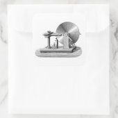 Faraday-Scheibengenerator Quadratischer Aufkleber (Tasche)