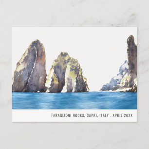 Faraglioni-Felsen Capri Italien Aquarell Reise Postkarte