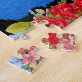 Faraglioni rocks Capri Island, Italien mit Blume Puzzle (Seite)