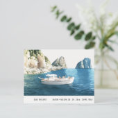 Faraglioni Rocks Capri Wasserfarbe Save the Date Postkarte (Stehend Vorderseite)