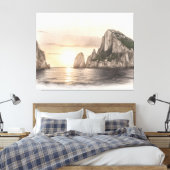 Faraglioni sea stacks sketch at sunset leinwanddruck (Insitu (Schlafzimmer))