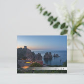 Faraglioni und Tonnara in Scopello, Sizilien Postkarte (Stehend Vorderseite)