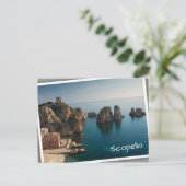 Faraglioni und Tonnara in Scopello, Sizilien Postkarte (Stehend Vorderseite)
