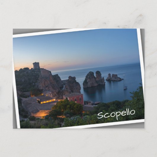 Faraglioni und Tonnara in Scopello, Sizilien Postkarte (Vorderseite)