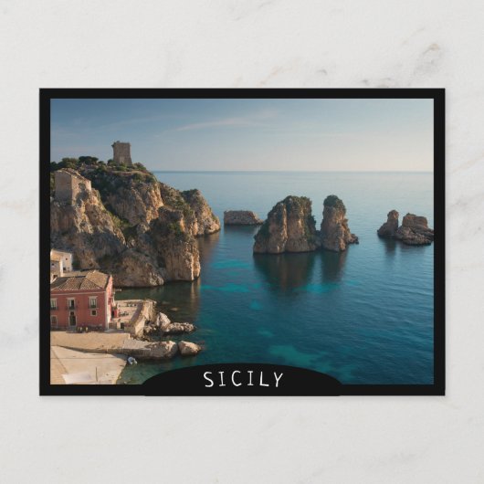 Faraglioni und Tonnara in Scopello, Sizilien Postkarte (Vorderseite)