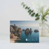 Faraglioni und Tonnara in Scopello, Sizilien Postkarte (Stehend Vorderseite)