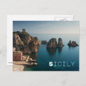 Faraglioni und Tonnara in Scopello, Sizilien Postkarte (Vorne/Hinten)