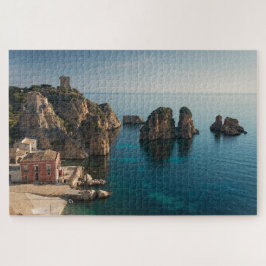 Faraglioni und Tonnara in Scopello, Sizilien Puzzle