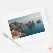 Faraglioni und Tonnara in Scopello, Sizilien Rechteckiger Aufkleber (Umschlag)