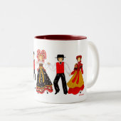 Farandole de costume d'ALSACE Zweifarbige Tasse (VorderseiteRechts)