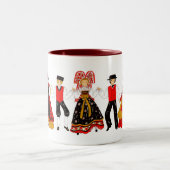 Farandole de costume d'ALSACE Zweifarbige Tasse (Mittel)