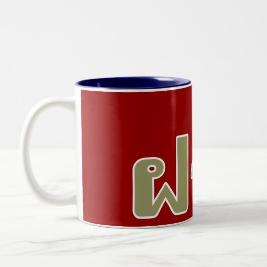 Farang ♦ Ausländer in thailändischer Sprachschrift Zweifarbige Tasse (Links)