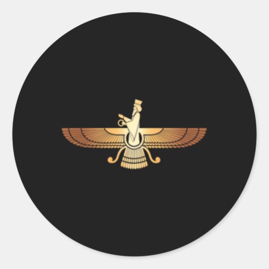 Faravahar iranischer Nationalismus Symbol Zoroastr Runder Aufkleber (Vorderseite)