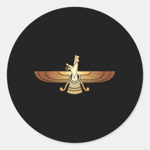 Faravahar iranischer Nationalismus Symbol Zoroastr Runder Aufkleber