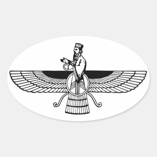 Faravahar Ovaler Aufkleber (Vorderseite)