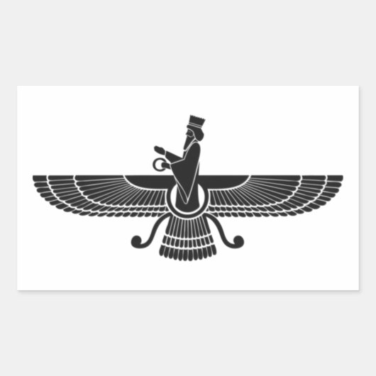 Faravahar Rechteckiger Aufkleber (Vorderseite)