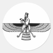 Faravahar Runder Aufkleber (Vorderseite)