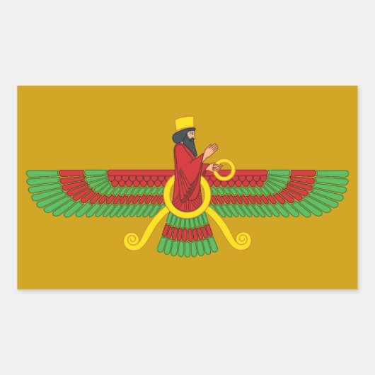 Faravahar Symbol Rechteckiger Aufkleber (Vorderseite)