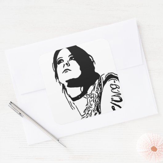 Faraway Stare Quadratischer Aufkleber (Umschlag)