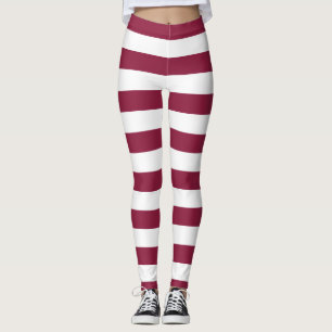 Farb der nationalen Katar-Fahne horizontal gestrei Leggings