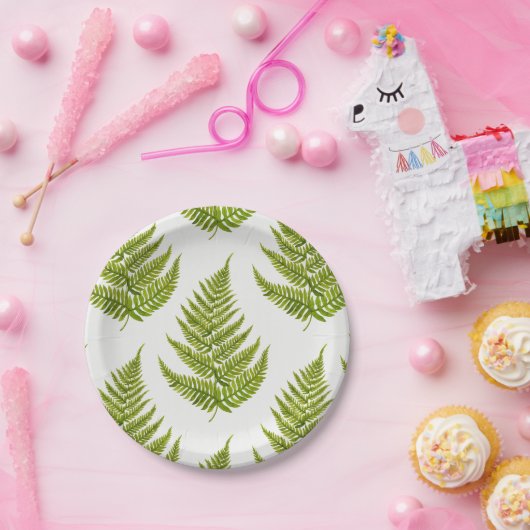 Farb-Farn-Muster Pappteller (Party)