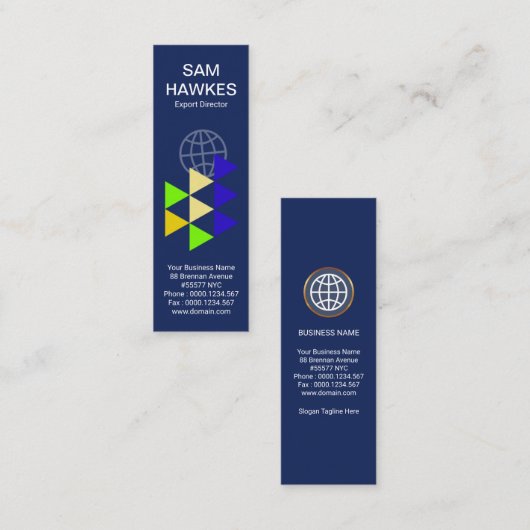 Farb-Forward Triangle Global Import Export Mini Visitenkarte (Vorne/Hinten)