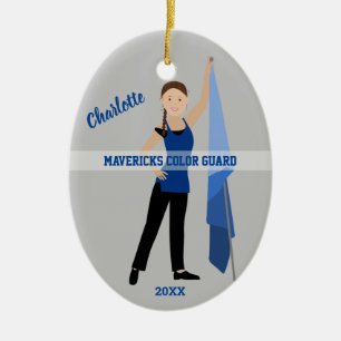 Farb-Guard Braunhaar-Bramme in Blau und Schwarz Keramik Ornament