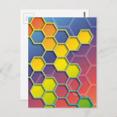 Farb-Hexagon Postkarte (Vorne/Hinten)
