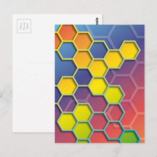 Farb-Hexagon Postkarte (Vorne/Hinten)