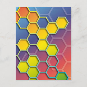Farb-Hexagon Postkarte